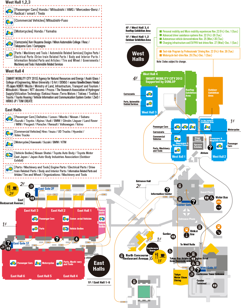 The 43rd Tokyo Motor Show 2013 Guide Map