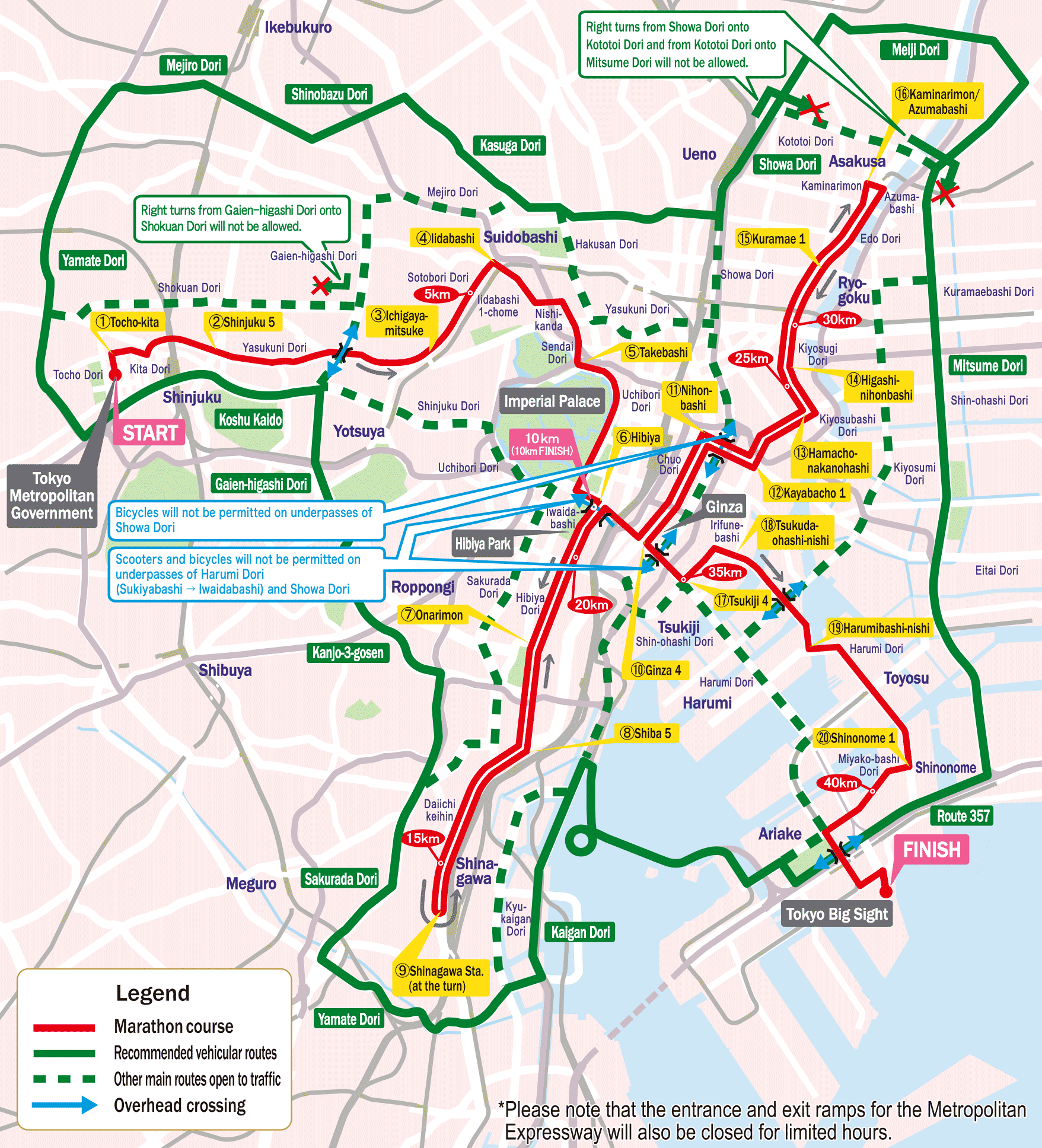 Tokyo Marathon Course Map