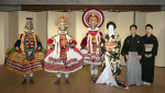 Onoe Kikunosuke and Jiuta players with the members of The International Centre for Kathakali Photo by Takashi Kato (Photo courtesy of Shochiku)